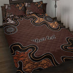 Personalised Aboriginal Art Kangaroo Symbol Quilt Bed Set