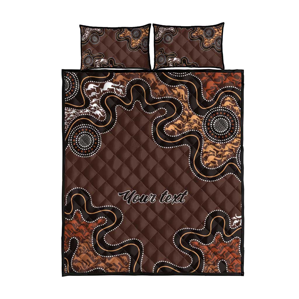 Personalised Aboriginal Art Kangaroo Symbol Quilt Bed Set