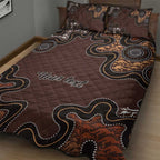 Personalised Aboriginal Art Kangaroo Symbol Quilt Bed Set