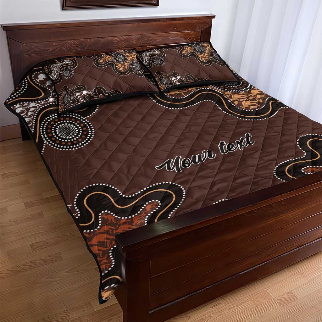 Personalised Aboriginal Art Kangaroo Symbol Quilt Bed Set