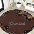 Personalised Aboriginal Art Kangaroo Symbol Round Carpet