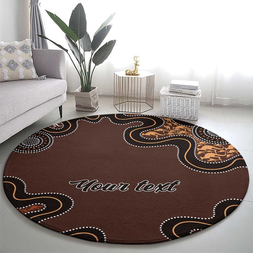 Personalised Aboriginal Art Kangaroo Symbol Round Carpet