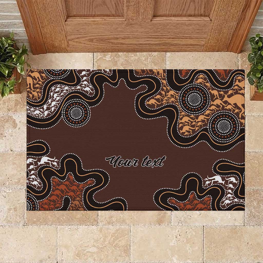 Personalised Aboriginal Art Kangaroo Symbol Rubber Doormat