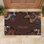 Personalised Aboriginal Art Kangaroo Symbol Rubber Doormat