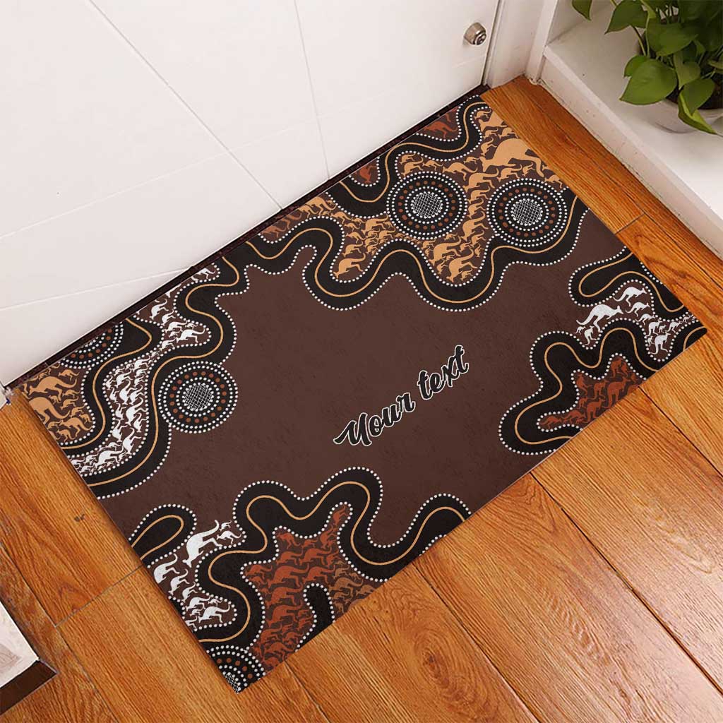 Personalised Aboriginal Art Kangaroo Symbol Rubber Doormat