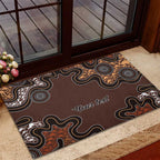 Personalised Aboriginal Art Kangaroo Symbol Rubber Doormat