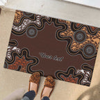 Personalised Aboriginal Art Kangaroo Symbol Rubber Doormat