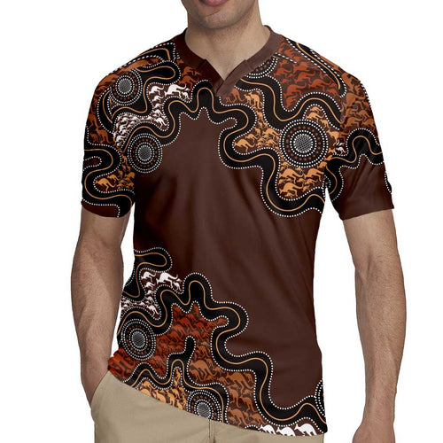 Personalised Aboriginal Art Kangaroo Symbol Rugby Jersey