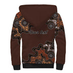 Personalised Aboriginal Art Kangaroo Symbol Sherpa Hoodie