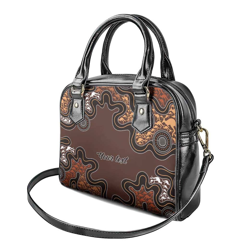 Personalised Aboriginal Art Kangaroo Symbol Shoulder Handbag
