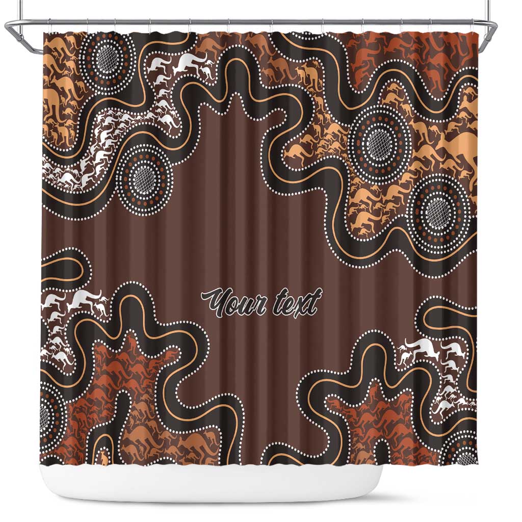 Personalised Aboriginal Art Kangaroo Symbol Shower Curtain