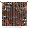 Personalised Aboriginal Art Kangaroo Symbol Shower Curtain