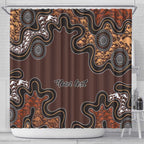Personalised Aboriginal Art Kangaroo Symbol Shower Curtain