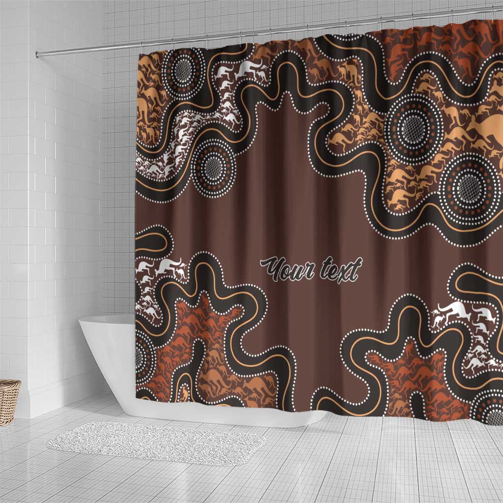 Personalised Aboriginal Art Kangaroo Symbol Shower Curtain