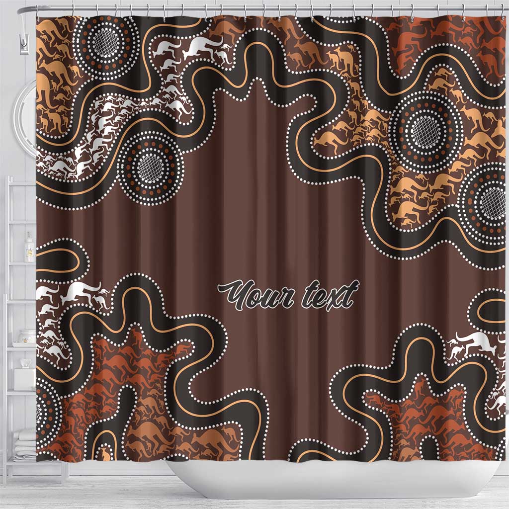 Personalised Aboriginal Art Kangaroo Symbol Shower Curtain