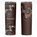 Personalised Aboriginal Art Kangaroo Symbol Skinny Tumbler