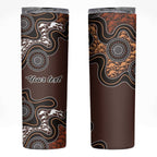 Personalised Aboriginal Art Kangaroo Symbol Skinny Tumbler