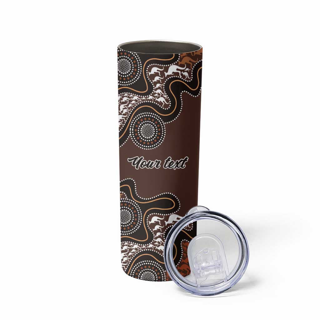 Personalised Aboriginal Art Kangaroo Symbol Skinny Tumbler