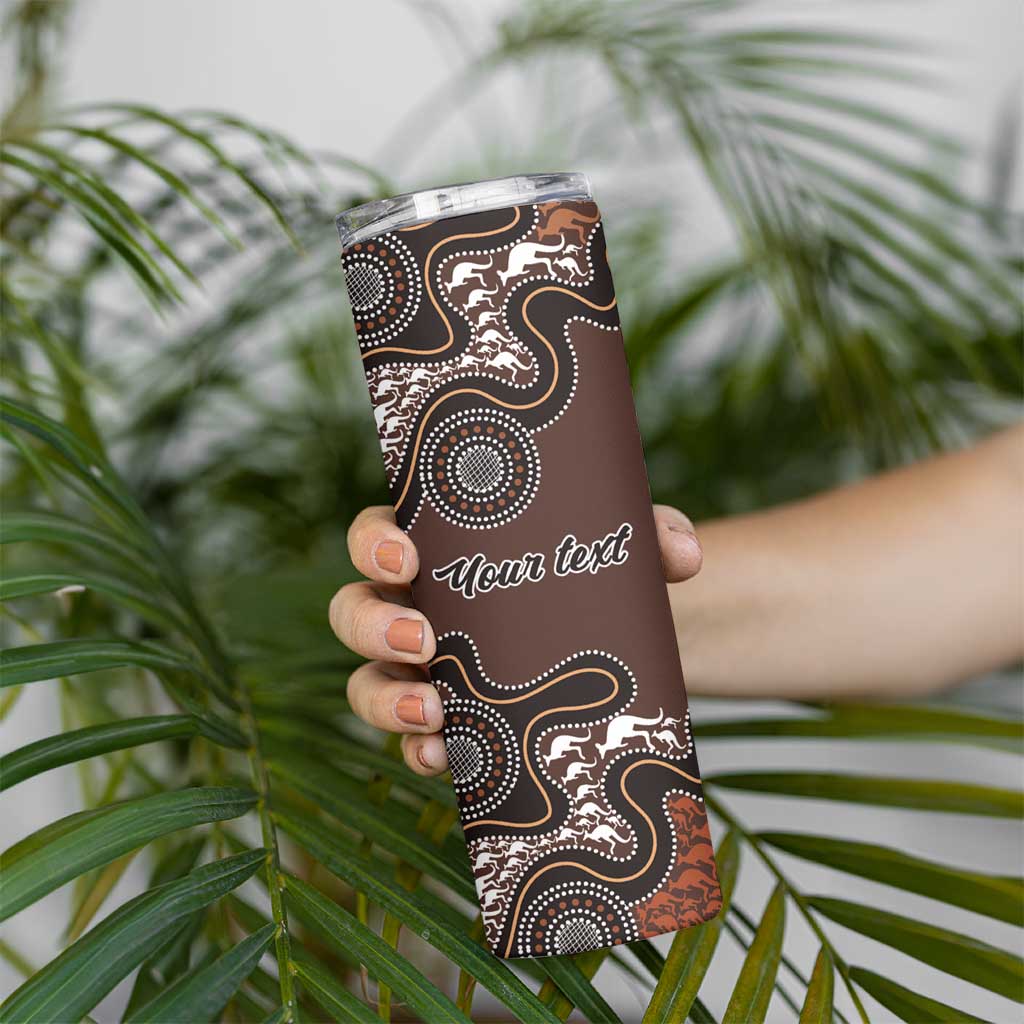 Personalised Aboriginal Art Kangaroo Symbol Skinny Tumbler