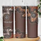 Personalised Aboriginal Art Kangaroo Symbol Skinny Tumbler
