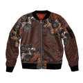 Personalised Aboriginal Art Kangaroo Symbol Sleeve Zip Bomber Jacket