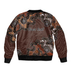 Personalised Aboriginal Art Kangaroo Symbol Sleeve Zip Bomber Jacket