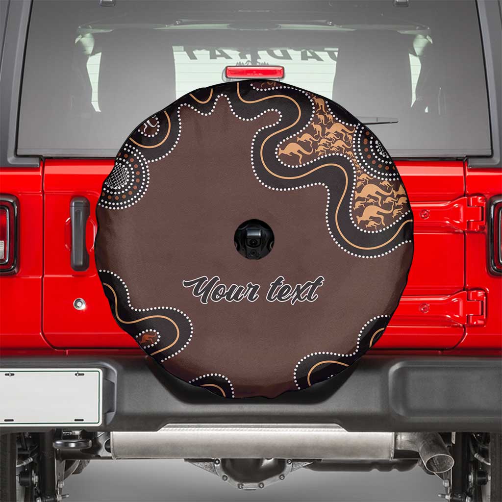 Personalised Aboriginal Art Kangaroo Symbol Spare Tire Cover
