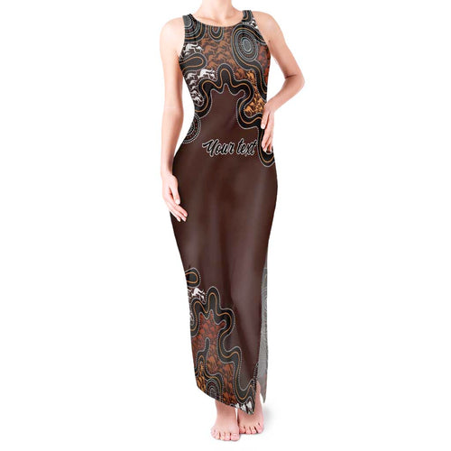 Personalised Aboriginal Art Kangaroo Symbol Tank Maxi Dress