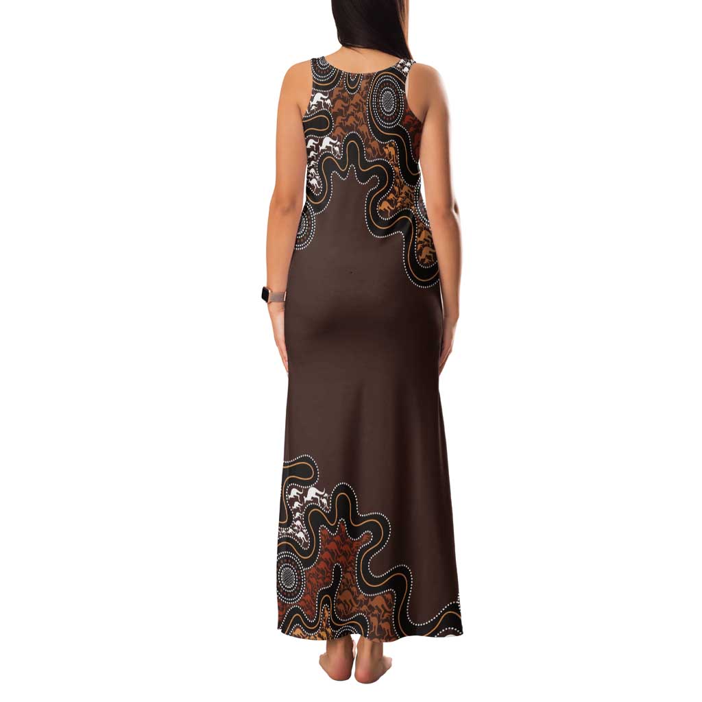 Personalised Aboriginal Art Kangaroo Symbol Tank Maxi Dress