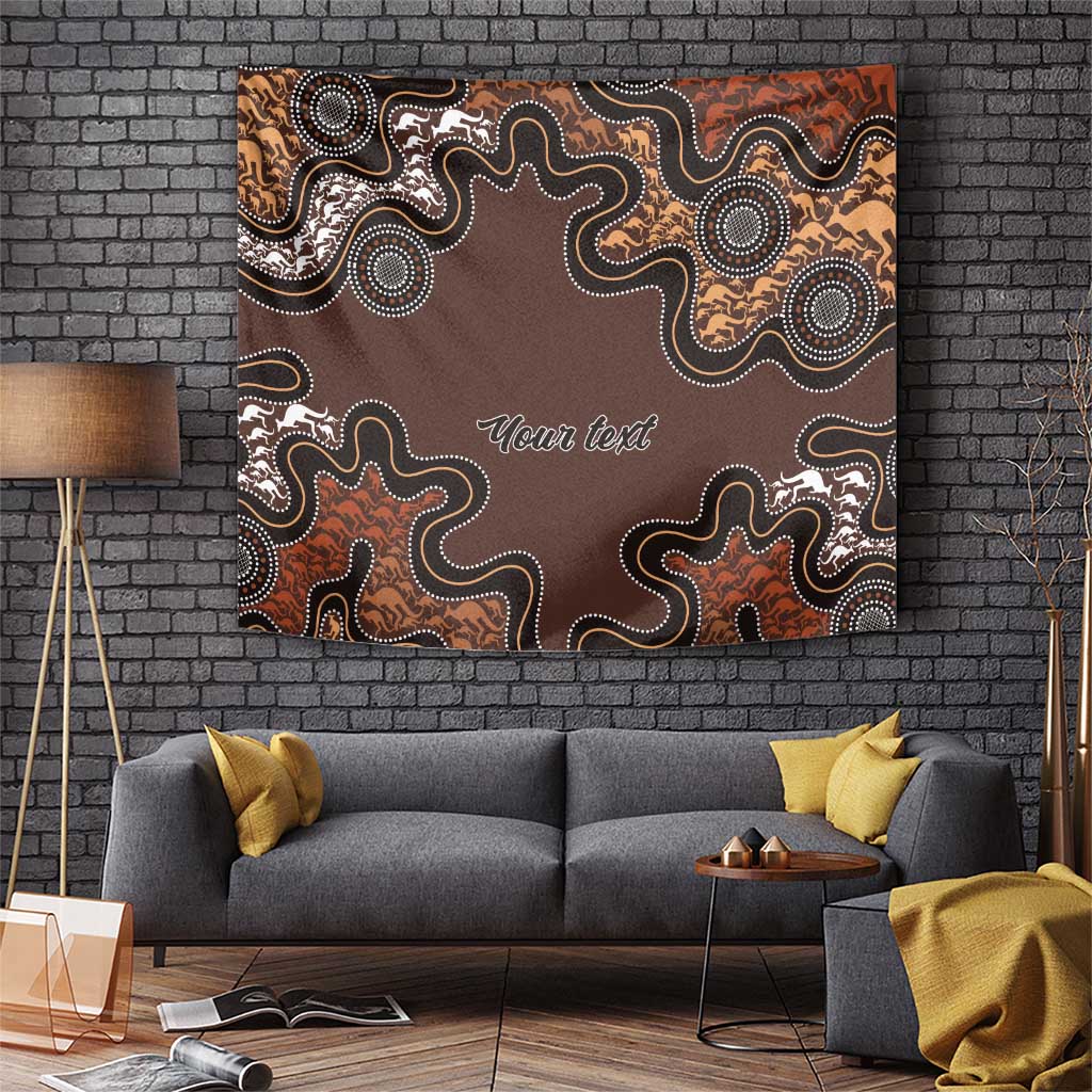 Personalised Aboriginal Art Kangaroo Symbol Tapestry