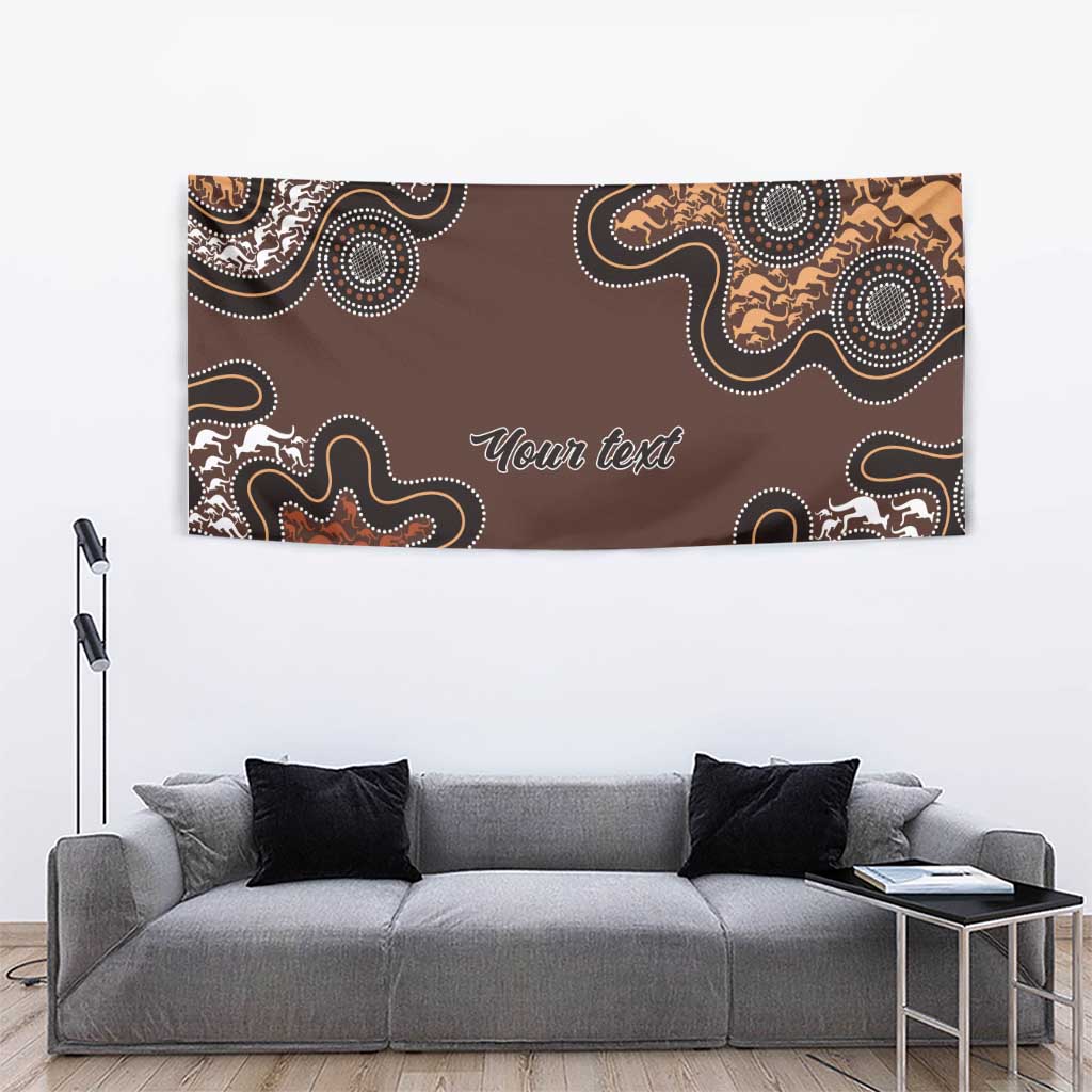 Personalised Aboriginal Art Kangaroo Symbol Tapestry