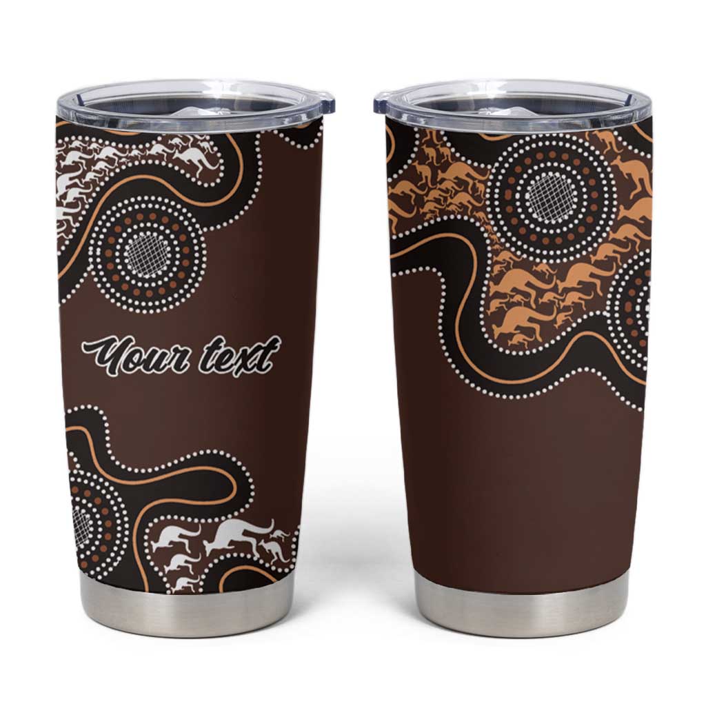 Personalised Aboriginal Art Kangaroo Symbol Tumbler Cup