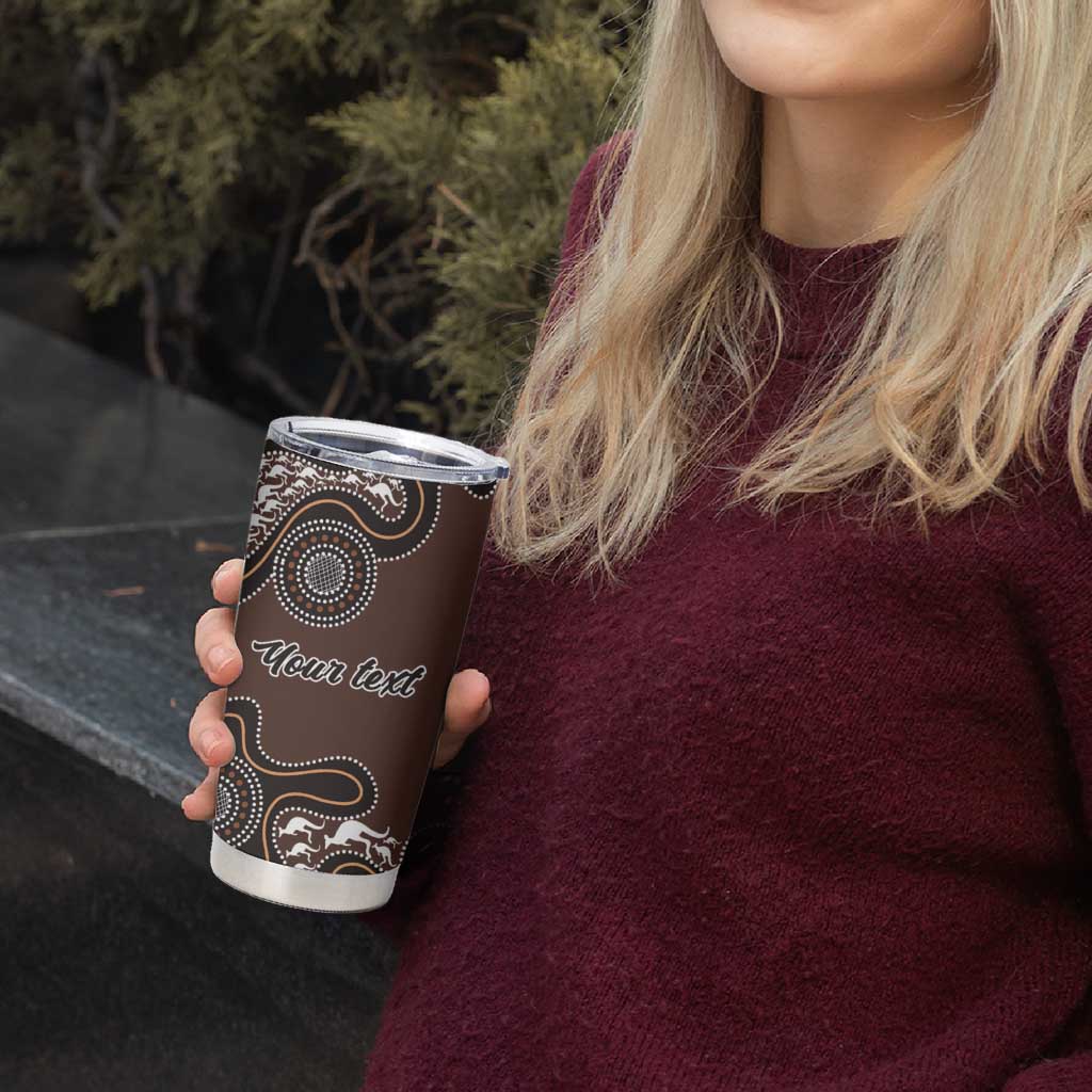 Personalised Aboriginal Art Kangaroo Symbol Tumbler Cup