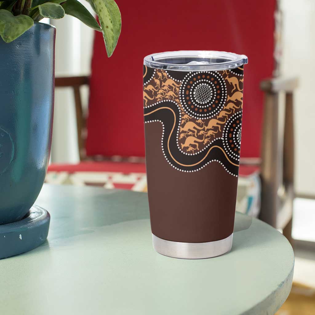 Personalised Aboriginal Art Kangaroo Symbol Tumbler Cup
