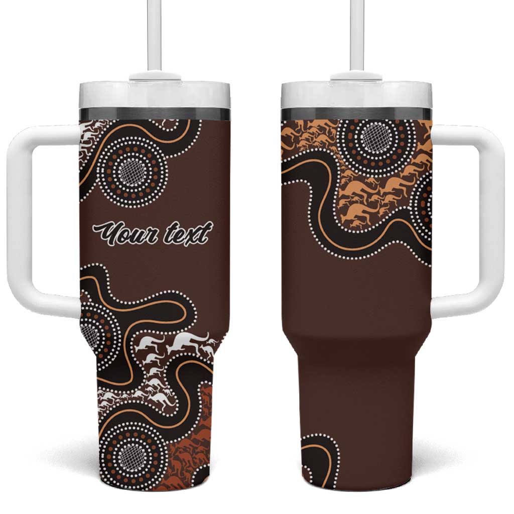Personalised Aboriginal Art Kangaroo Symbol Tumbler With Handle