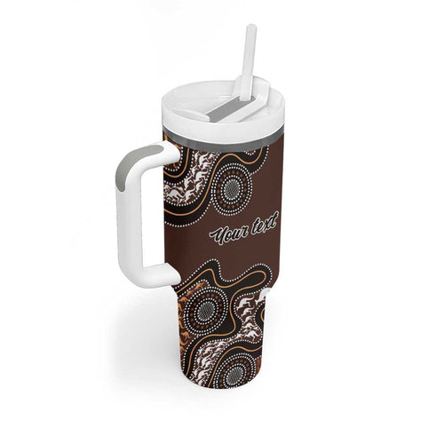Personalised Aboriginal Art Kangaroo Symbol Tumbler With Handle