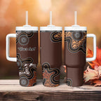 Personalised Aboriginal Art Kangaroo Symbol Tumbler With Handle