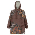 Personalised Aboriginal Art Kangaroo Symbol Wearable Blanket Hoodie