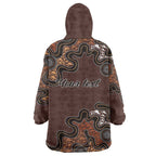 Personalised Aboriginal Art Kangaroo Symbol Wearable Blanket Hoodie