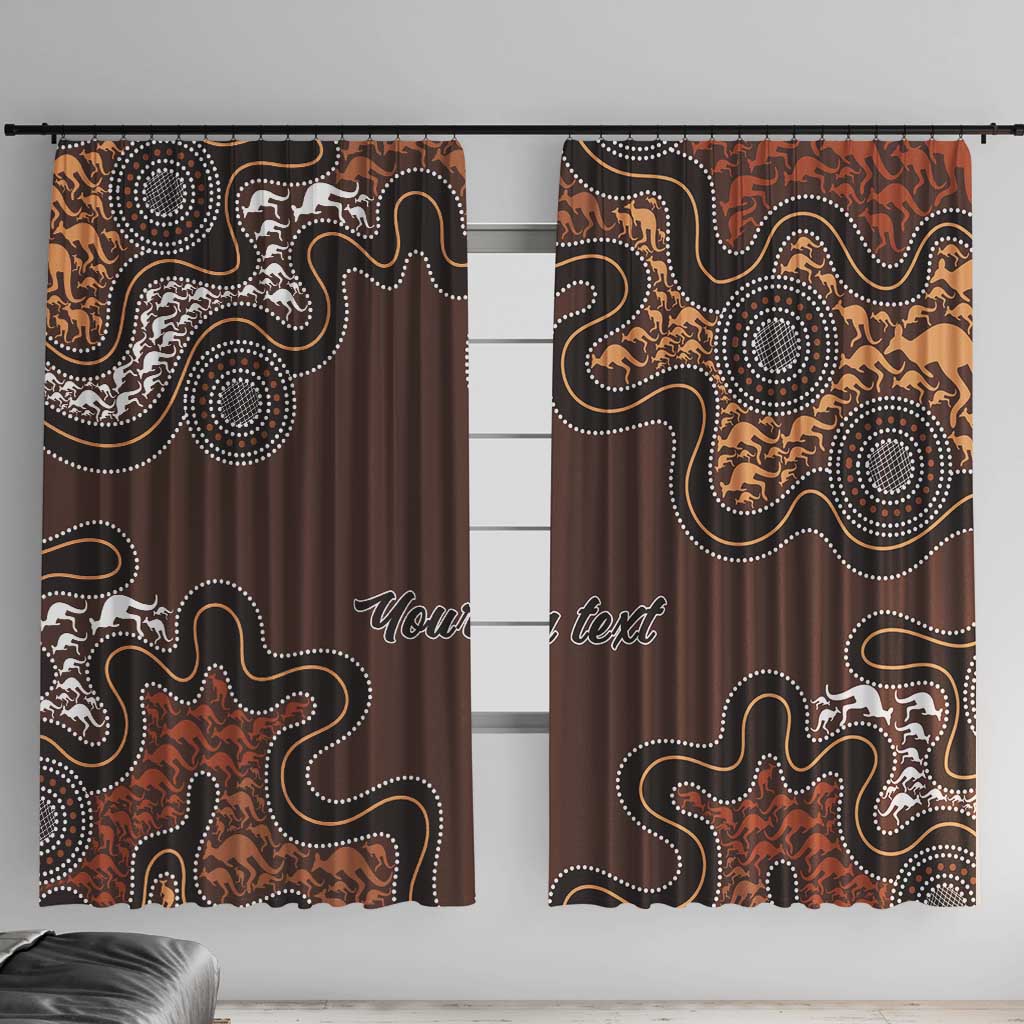Personalised Aboriginal Art Kangaroo Symbol Window Curtain