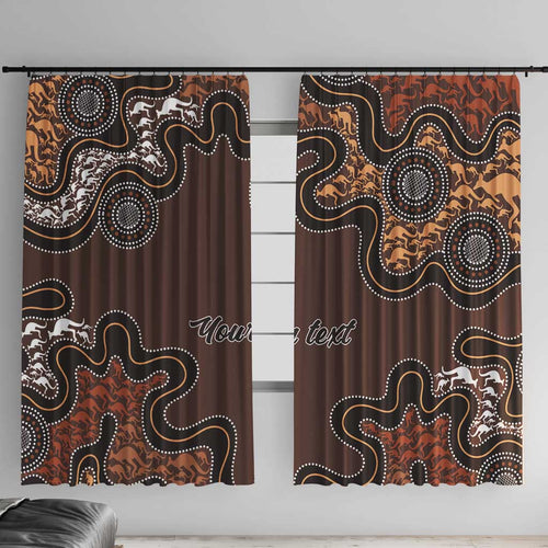 Personalised Aboriginal Art Kangaroo Symbol Window Curtain