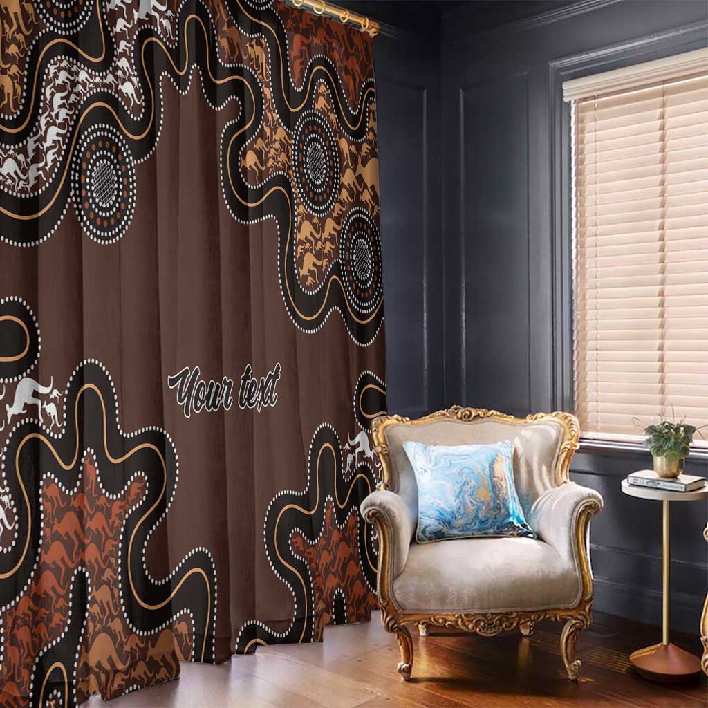Personalised Aboriginal Art Kangaroo Symbol Window Curtain