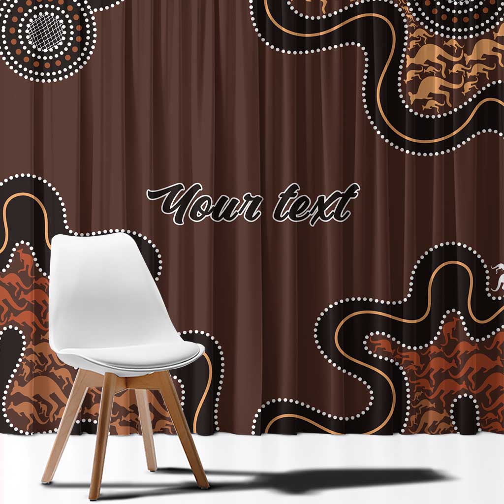 Personalised Aboriginal Art Kangaroo Symbol Window Curtain