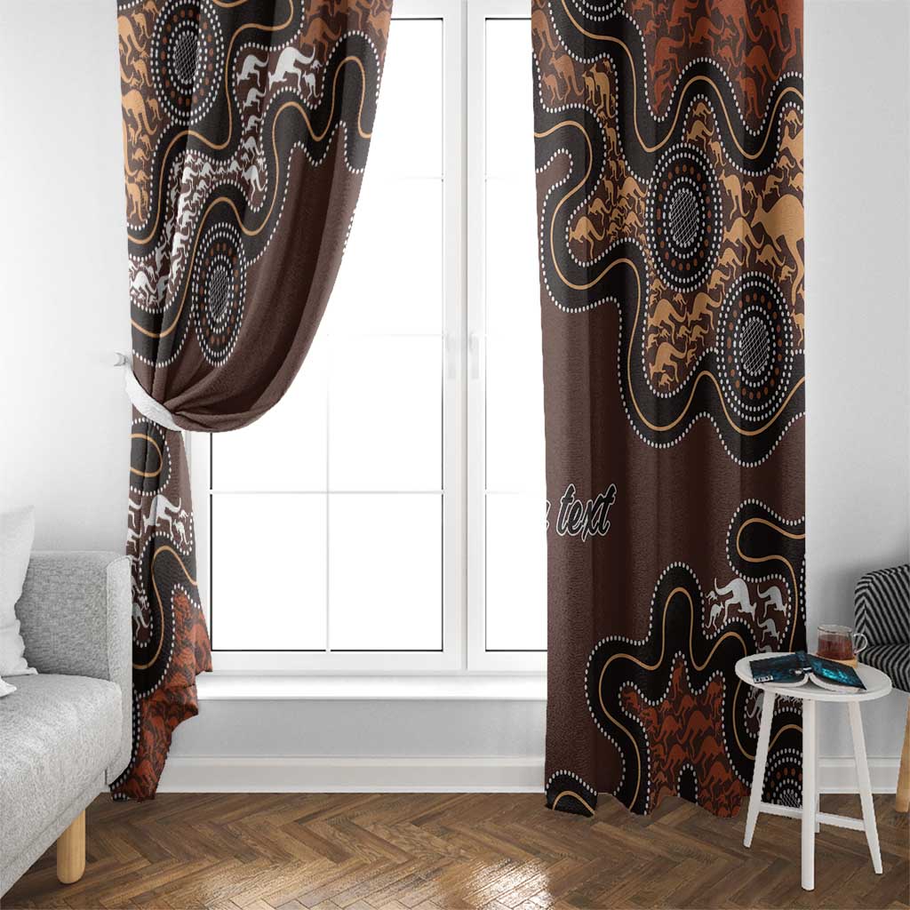 Personalised Aboriginal Art Kangaroo Symbol Window Curtain