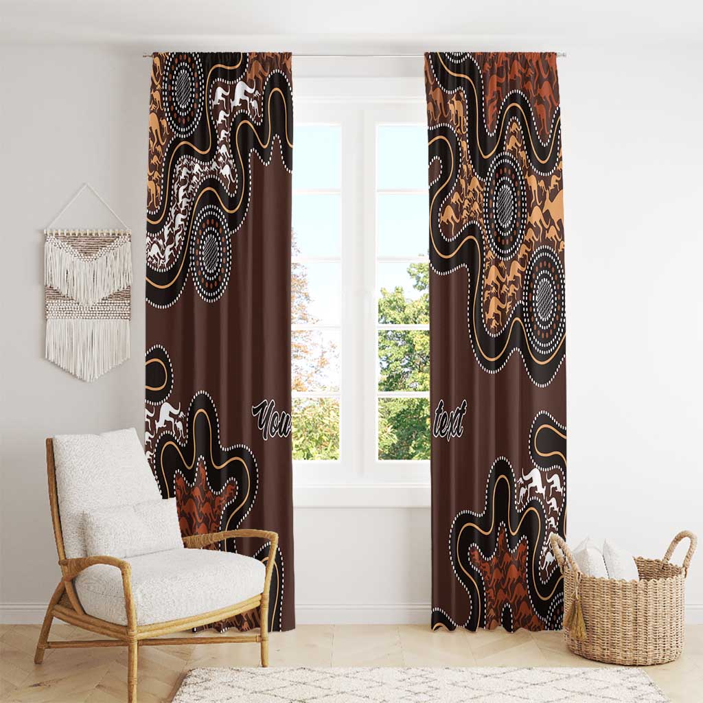 Personalised Aboriginal Art Kangaroo Symbol Window Curtain
