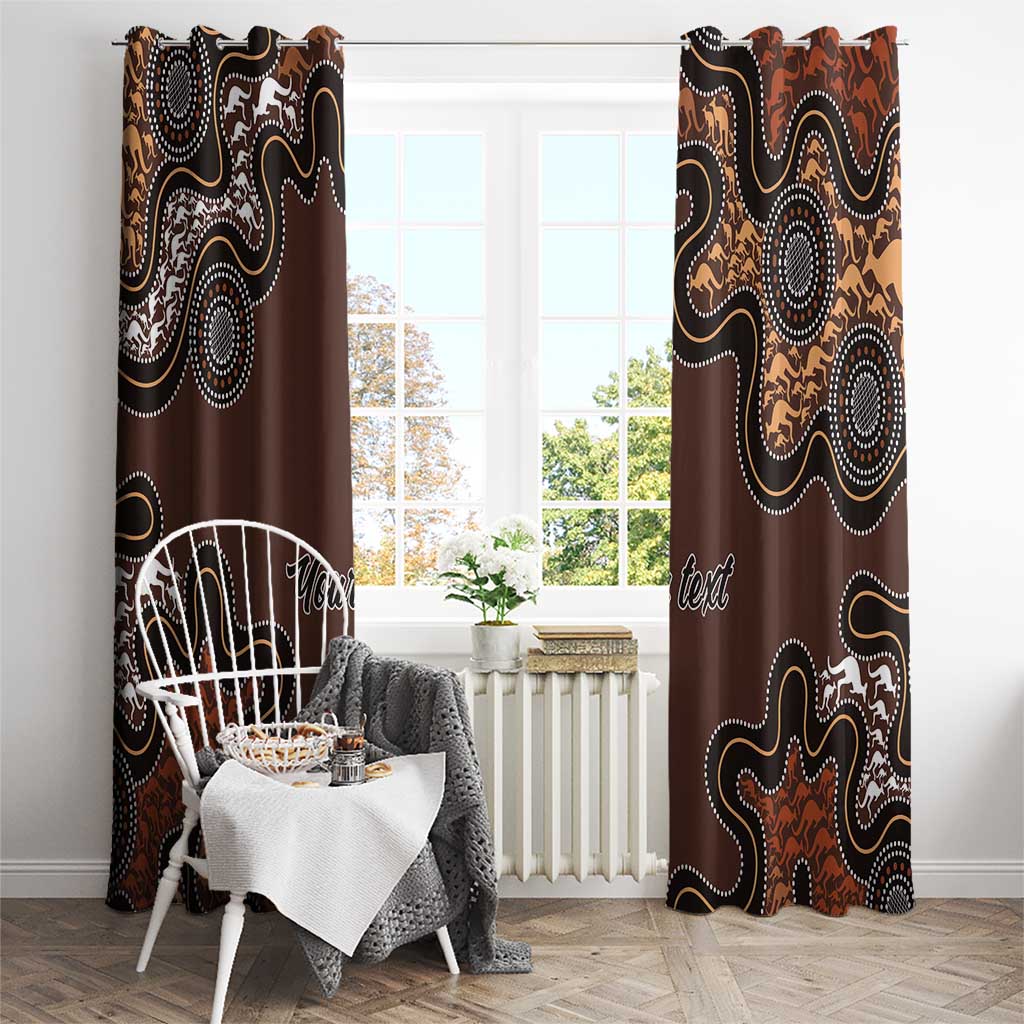 Personalised Aboriginal Art Kangaroo Symbol Window Curtain