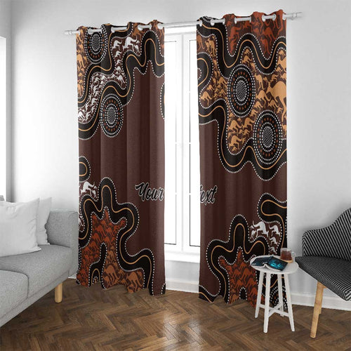 Personalised Aboriginal Art Kangaroo Symbol Window Curtain