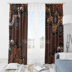 Personalised Aboriginal Art Kangaroo Symbol Window Curtain