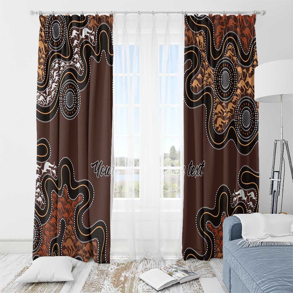 Personalised Aboriginal Art Kangaroo Symbol Window Curtain