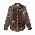 Personalised Aboriginal Art Kangaroo Symbol Women Casual Shirt